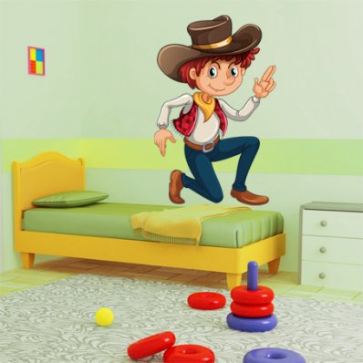 Vinilo infantil vaquero