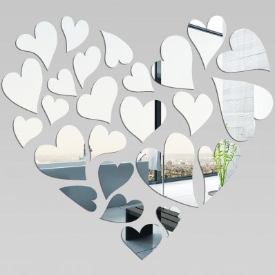 Wandspiegel aus Acrylglas Herz