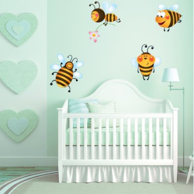 Wandsticker Bienen Set