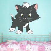 Adesivo Murale bambino gatto