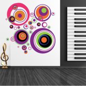 Adesivo Murale cerchio multicolore