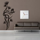 Adesivo Murale fiore uccello