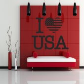 Adesivo Murale i love USA