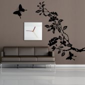 Adesivo Murale ramo farfalle
