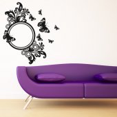 Adesivo Murale specchio farfalle
