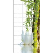 Autocolante Azulejo flores bambu