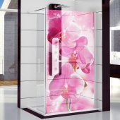 Autocolante cabine de duche orquídea