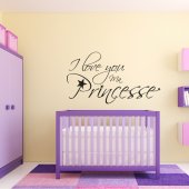 Autocolante decorativo  i love you princesse