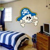 Autocolante decorativo infantil crânio do pirata