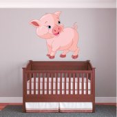 Autocolante decorativo infantil porco