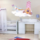 Autocolante decorativo infantil Princesa carro