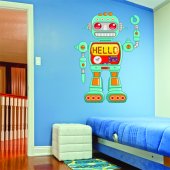 Autocolante decorativo infantil robôs