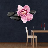 Autocolante decorativo seixos orquídea