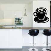 Autocolante decorativo xícara de café