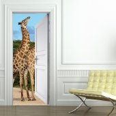 Autocolante para porta jirafa
