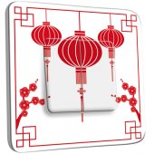 Interrupteur Décoré Double va et vient  design chinois 