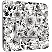 Interrupteur Décoré Double va et vient Fleurs design Black&White 