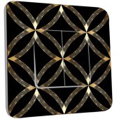 Interrupteur Décoré Double va et vient Motif Oriental Black&Gold 