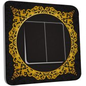 Interrupteur Décoré Double va et vient Motif Oriental Black&Gold 3 