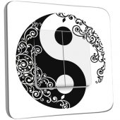 Interrupteur Décoré Double va et vient Ying et Yang