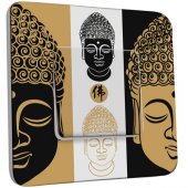 Interrupteur Décoré Poussoir Bouddha Zen Black&Gold 1