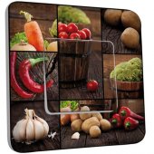 Interrupteur Décoré Poussoir Cuisine Life style Lègumes10