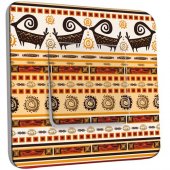 Interrupteur Décoré Poussoir Motif Africain Design 3