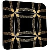 Interrupteur Décoré Poussoir Motif Oriental Black&Gold 1