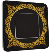 Interrupteur Décoré Poussoir Motif Oriental Black&Gold 3