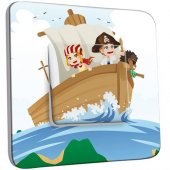 Interrupteur Décoré Poussoir Pirates Enfant 2