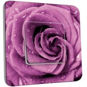 Interrupteur Décoré Poussoir Rose mauve Zoom