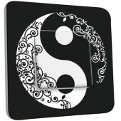 Interrupteur Décoré Poussoir Ying et Yang 1