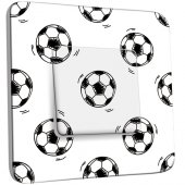 Interrupteur Décoré Simple Ballon de foot Black&White