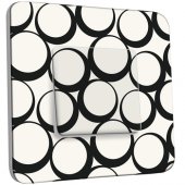 Interrupteur Décoré Simple Design Ronds Black&White