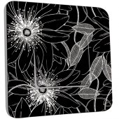 Interrupteur Décoré Simple Fleurs Abstraits Black&White