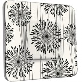 Interrupteur Décoré Simple Fleurs design Black&White 1