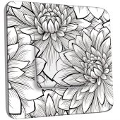 Interrupteur Décoré Simple Fleurs design Black&White 2