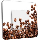 Interrupteur Décoré Simple Graines de Café Zoom 2