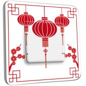 Interrupteur Décoré Simple Motif Chinois Lampions 1