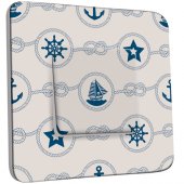 Interrupteur Décoré Simple Motif Marin Bleu Abstrait 10