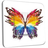 Interrupteur Décoré Simple Papillon Multicoloré Design