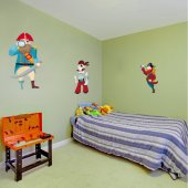 Kit Autocolante decorativo infantil 3 piratas