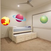 Kit Autocolante decorativo infantil 3 planetas