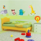 Kit Autocolante decorativo infantil 5 Animais