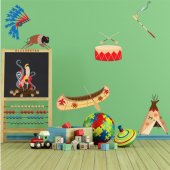 Kit Autocolante decorativo infantil indiano