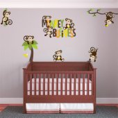 Kit Autocolante decorativo infantil macacos