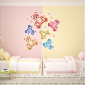 Autocollant Stickers enfant kit 6 nounours