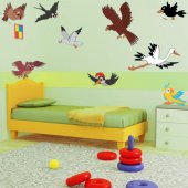 Autocollant Stickers enfant kit 9 oiseaux