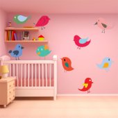 Autocollant Stickers enfant kit 9 oiseaux