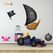 Autocollant Stickers enfant kit 6 accessoires pirates